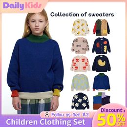 Daily Bobo Autumn Invierno Invierno Sweaters Chaleco de chaleco Cardigan Cardigan en V-cuello para niñas Sweater Knit Sweater 2023 L2405