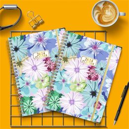 Daily Calendar Planner Coil Notebook 2024 hebdomadaire mensuel Organisateur Organisateur Time Management Journal de rendez-vous personnel