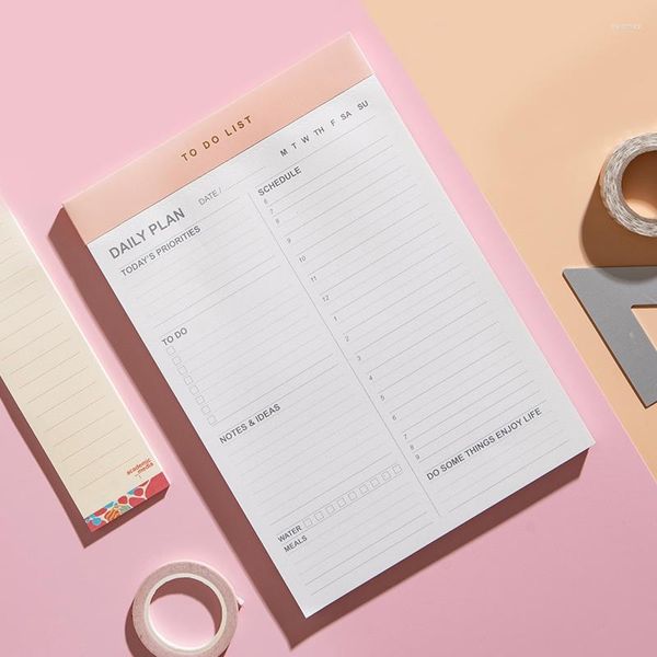 Bloc de notas de plan diario para hacer la lista de planificación Simple I Board Clip Memo Cute Girl Heart College Student Draft Notebook