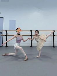 Dagelijkse oefening balletdans luier vrouwen witte high kraag ballet gymnastiek dansende kleding dame's geavanceerde ballet turp