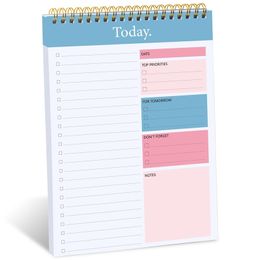 Dagelijks om planner ongedateerde taak checklist organisator te doen met vandaag doelen notities spiraalvormige agenda flexibele cover 220705