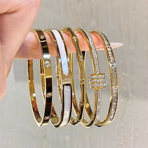 Dagelijks dragen van hoge glansarmbanden gouden armband voor dames geavanceerd paar luxe elementring met carrtiraa originele armbanden