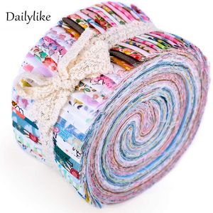 Dailylike 40 PCS Jelly Roll Fabric, Roll Up Cotton Tissu Brounds de courtepointe, tissu de courtepointe en coton artisanal patchwork