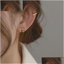 Dainty 925 Sterling Sier Petites boucles d'oreilles pour femmes Simple Zircons Géométrique Boucle d'oreille Bijoux 2021 Tendance S-E1337 Dhgarden Ot0Vm