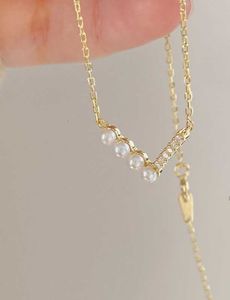 Sierlijke Chevron Pearl Pendant ketting kunst deco multi-diamond gebogen bruiloft sieraden juni geboortesteen