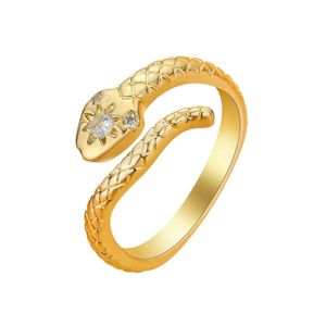 Bague ouverte serpent rétro délicate pour femmes filles réglable couleur or Punk serpent bague amies bijoux Couple cadeau pour elle G1125