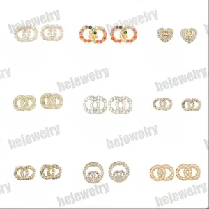 Modestudie sieradenontwerpers luxe oorbellen orecchini vergulde zilveren damesheren hebben oorrang trendy orrous kleine gouden brief ontwerper oorbellen Jewlery XB01