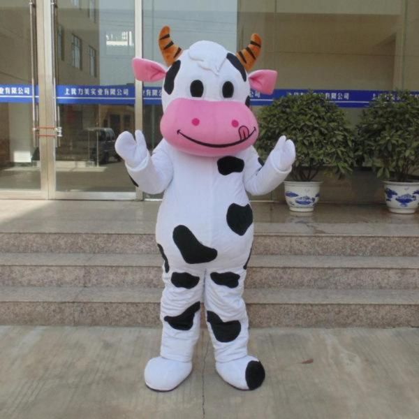 Vache laitière lait vaches dessin animé personnage costume mascotte publicité cérémonie déguisement fête Animal carnaval accessoire