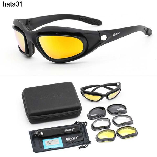Lunettes tactiques de fan militaire Daisy C5 lunettes de tir CS lunettes de moto polarisées équitation contre le vent et l'impact du sable