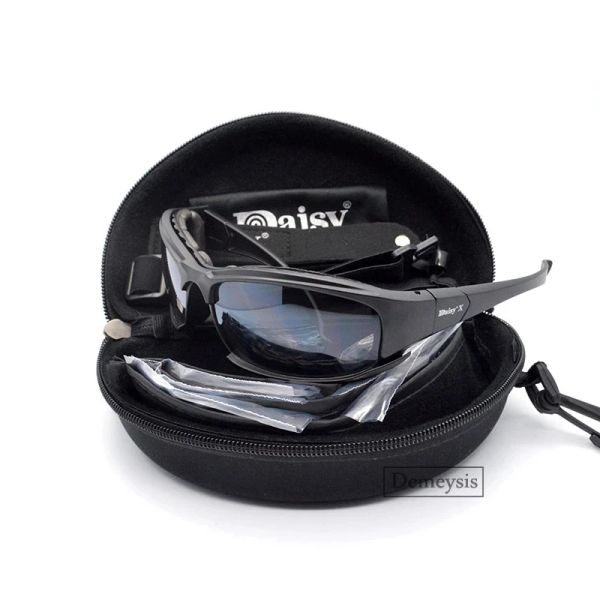 Daisy Tactical Polarising Lunes Military Goggles Army Sunglasses avec 4 Lens Box Original Men tirant des lunettes de randonnée Gafas