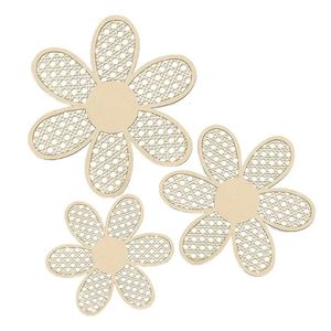 Daisy Wall Decor 3pcsset Drijvende Houten Bloemen Rotan Hanger Esthetisch Huis Voor Kinderkamer Slaapkamer Boerderij 230308