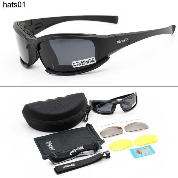 Gafas Daisy X7 para aficionados militares, gafas tácticas para disparar, parabrisas todoterreno, gafas polarizadas para exteriores para motocicleta
