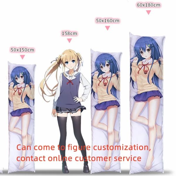 Case de almohada de anime de Dakimakura Makise Kurisu Impresión a doble cara de la caja de almohada de cuerpo de tamaño natural Los regalos se pueden personalizar