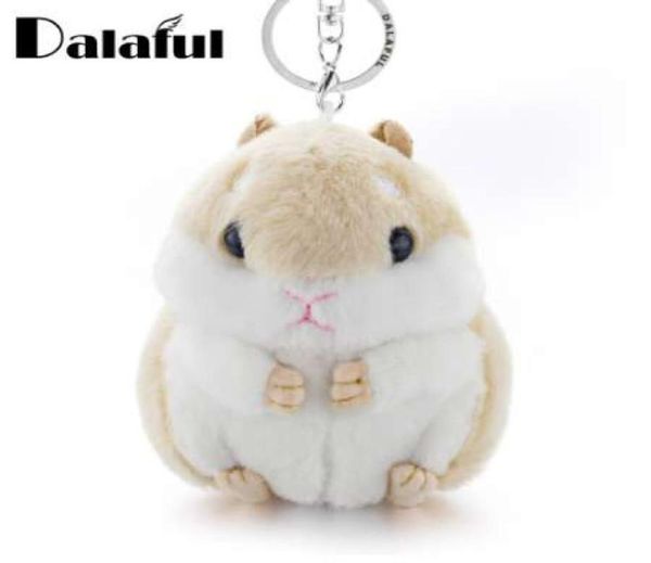 Dalaful Mini Hamster Keyrings Keychains Faux Rabbit Fur Pompom Y Pilakets Carbag de main Pendants Pendants Chains de sonnerie K3567436589