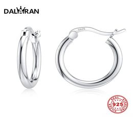 Dalaran 100 925 Sterling zilveren oorbellen voor vrouwen mannen kleine hoepel oorbellen eenvoudige ronde cirkellus oorring oor been buckle2489212