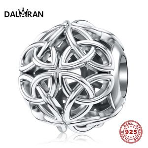 DALARAN Celtic Knot 925 Sterling Silver Forever Love Bead Charms Argent 925 Original Fo Bracelet Fine Jewelry Making Q0531