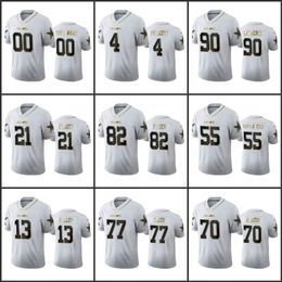 Dallas''Cowboys''Men # 4 Dak Prescott 21 Ezekiel Elliott 55 Leighton Vander Esch 82 Jason Witten Femmes Jeunes Blanc Personnalisé 100e Saison Golden Edition Jersey