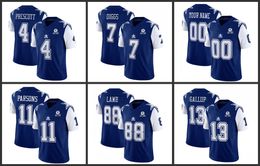 Dallas''Cowboys''Men 4 Dak Prescott 90 DeMarcus Lawrence 11 Micah Parsons 88 CeeDee Lamb Femmes Jeunes Custom Navy 2023 F.U.S.E.Avec le maillot Patch Vapor Limited 1960