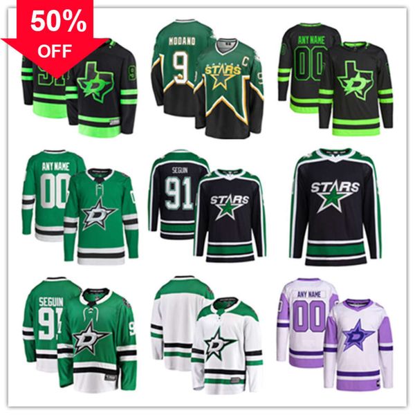 Dallas Custom Stars Hockey Jerseys 34 Denis Gurianov 42 Fredrik Olofsson 5 Nils Lundkvist 55 Thomas Harley Radulov Jacob Peterson 21 Jason Robertson 91 Tyler Seguin