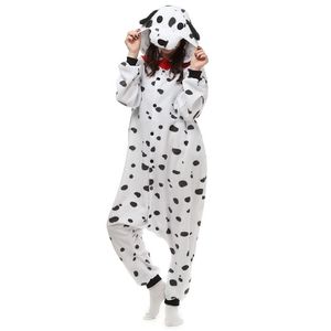 Dalmatische Hond Dames en Heren Dier Kigurumi Polar Fleece Kostuum voor Halloween Carnaval Nieuwjaar Party welkom Drop 254E