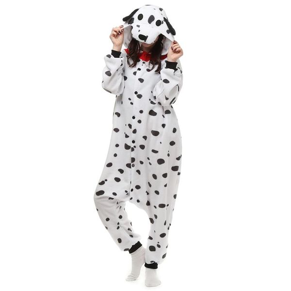 Dalmatien Chien Femmes et Hommes Animal Kigurumi Polaire Costume pour Halloween Carnaval Nouvel An Fête bienvenue Drop 256p