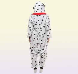 Dalmatian Dog Women039s et Men039s Animal Kigurumi Polar Fleece Costume pour Halloween Carnival New Year Party Drop 7153776