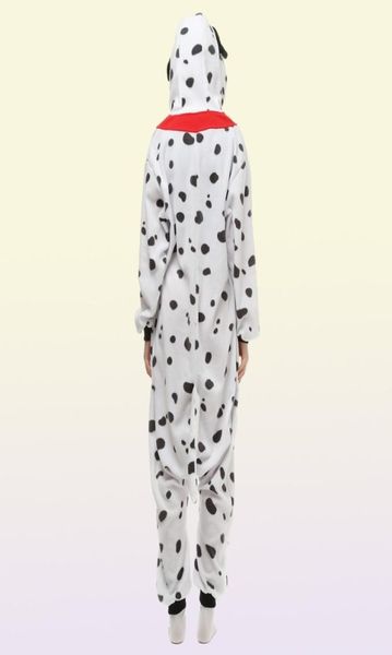 Dalmatian Dog Women039s et Men039s Animal Kigurumi Polar Fleece Costume pour Halloween Carnival New Year Party Drop 8383796