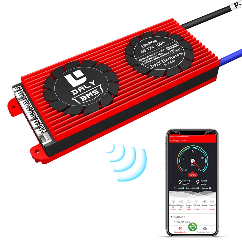 Daly BMS-skyddare 4S UART RS485 Kommunikation 100A 120A 150A 200a 250A 300A LIFEPO4 4S 12V Smart Intelligent Batterihanteringssystem