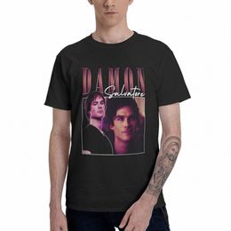 Dam Saatore The Vampire Diaries Camiseta para hombre Camiseta increíble Camisetas de manga corta con cuello redondo 100% Cott Ropa de verano 34XD #