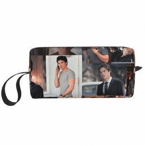 Dam Saatore The Vampire Diaries TV Show Travel Cosmetic Bag Stefan Saatore Organisateur de maquillage de toilette Lady Beauty Storag Q0fD #