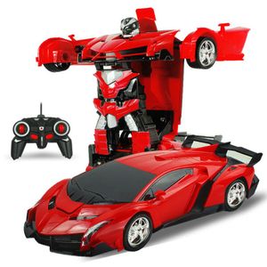 Schade terugbetaling 2in1 RC auto sportwagen transformatie robots modellen externe controle vervorming rc vecht speelgoed kinderen cadeau 210y