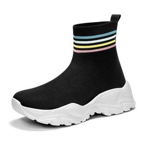 damas HBP de Non-Brand zapatillas personnalisé léger blanc grande taille mode femmes chaussures décontractées conception de chaussettes baskets de sport pour dames