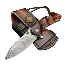 Damascus Blade VG10 Pocket Knife Outdoor Camping EDC Survival Folding Knife Gift Series