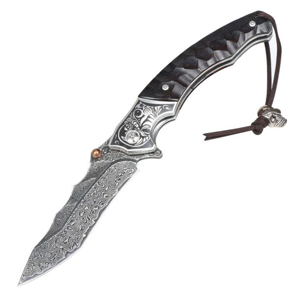 Damas couteau pliant couteau extérieur de camping de poche de chasse au couteau en bois poignée d'autodéfense