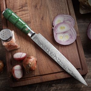 Damas tranchant couteau couteau multifonctionnel en acier inoxydable couteau à la viande japonaise coupe-outil de cuisson de sushi à la couture