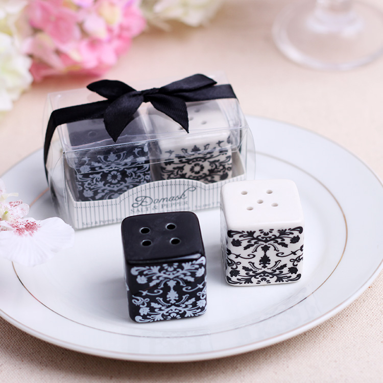 Damask Pattern Свадебные приправы банок соли и перца шейкер керамические Spice Jars Wedding Party Party подарок поставляет новые