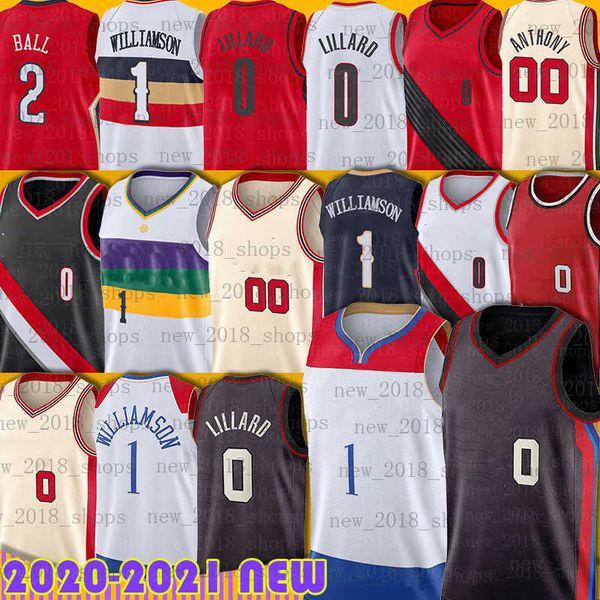 Damian 0 Lillard Zion 1 Williamson Jersey Lonzo 2 Ball Brandon Ingram Carmelo S Anthony Orleans Jerseys Men Basketball C.J.3