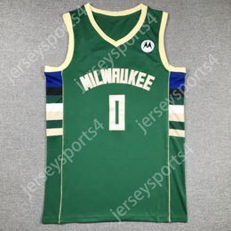 Damian Lillard 0 Maillots de basket Khris Middleton Buck Bobby Portis Jr Brook Lopez Malik Beasley Hommes Top Ed S--6XL