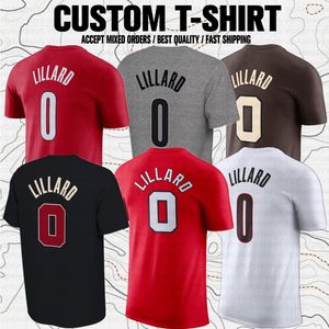 Damian Lillard Basketball Sports Club Fans T-shirt met korte mouwen en prestatiepraktijk-T-shirts