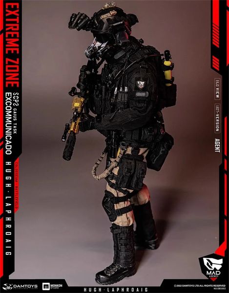 Damtoys EBS002 Extreme Battlefield Man Soldier Black Tops Hoodie Pant Belt pour 12 Figure d'action Collectable DIY 1/6 240430
