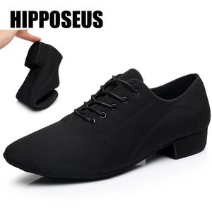 Dance Boys Modern 819 hommes toile latin / tango / salle de bal caoutchouc / semelle souple talons bas homme chaussures de danse noir professionnel 240125 790