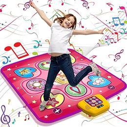 Tapis de danse tapis jouets pour filles de 3 à 10 ans 5 modes de jeu dont 3 niveaux de défi coussin de volume réglable avec lumières LED 231118