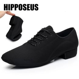 Dance Modern 819 Men Boys Canvas Latin/Tango/Ballroom Rubber/Soft Sole Low Heel Man Dancing Shoes Black Professional 240125 A