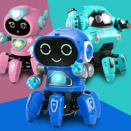 Musique de danse 6 griffes Robot poulpe araignée Robots véhicule cadeau d'anniversaire jouets pour enfants enfants éducation précoce bébé jouet garçons filles 240319