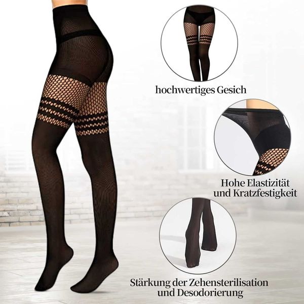 Dance Sexy Hollow Out Pantyhose Suspender Stocks Mesh Stockings Mesh Night Dames Black Silk Tnja