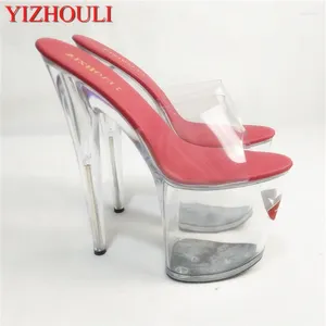 Chaussures de danse 20 Cm, lèvres rouges nobles, Super hautes et Cool, cristal Transparent, amusantes, attrayantes et Sexy