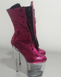 Dansschoenen 20 Cm Stiletto Hakken Hoge Platform Laarzen Podiumfeest Dames 8 Inch Sexy Enkel