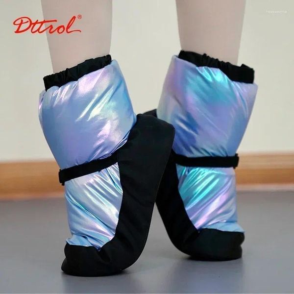 Chaussures de danse 2024 Échauffeur de ballet de chausson Elasta pour femmes Pointe Winte Thermal Down Boots Dames Colorful Purple Blak