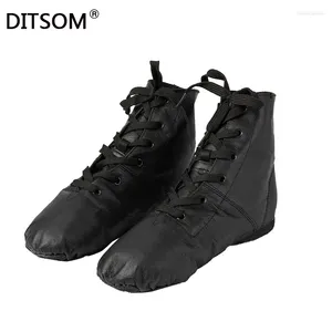 Dansschoenen 2024 Natuurlijke lederen sport sneakers laarzen voor vrouwen 7colors zacht ademende jazz ballet gym fitness