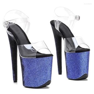 Chaussures de danse 20cm / 8inch PVC Uppre Color Women's High Heel Sandals Modèles sexy et pole dance 020